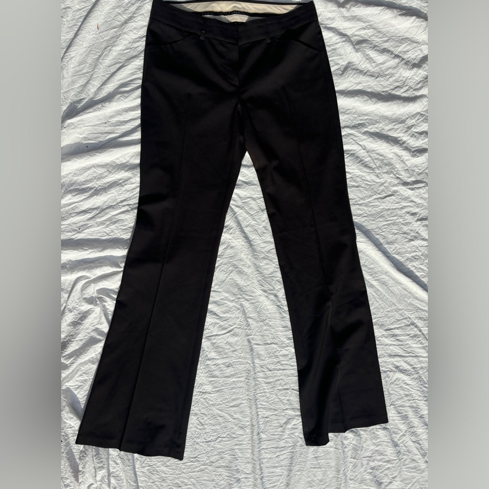 Theory Black and Cream Waistband Pants